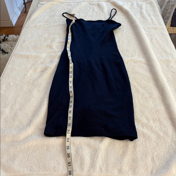 Reformation dark navy blue ribbed bodycon dress - Picture 6 of 8
